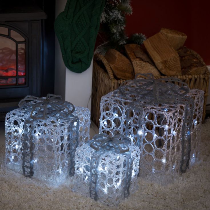 lse - Pack of Three Light Up Christmas Gifts - Luminosity Designs Ltd