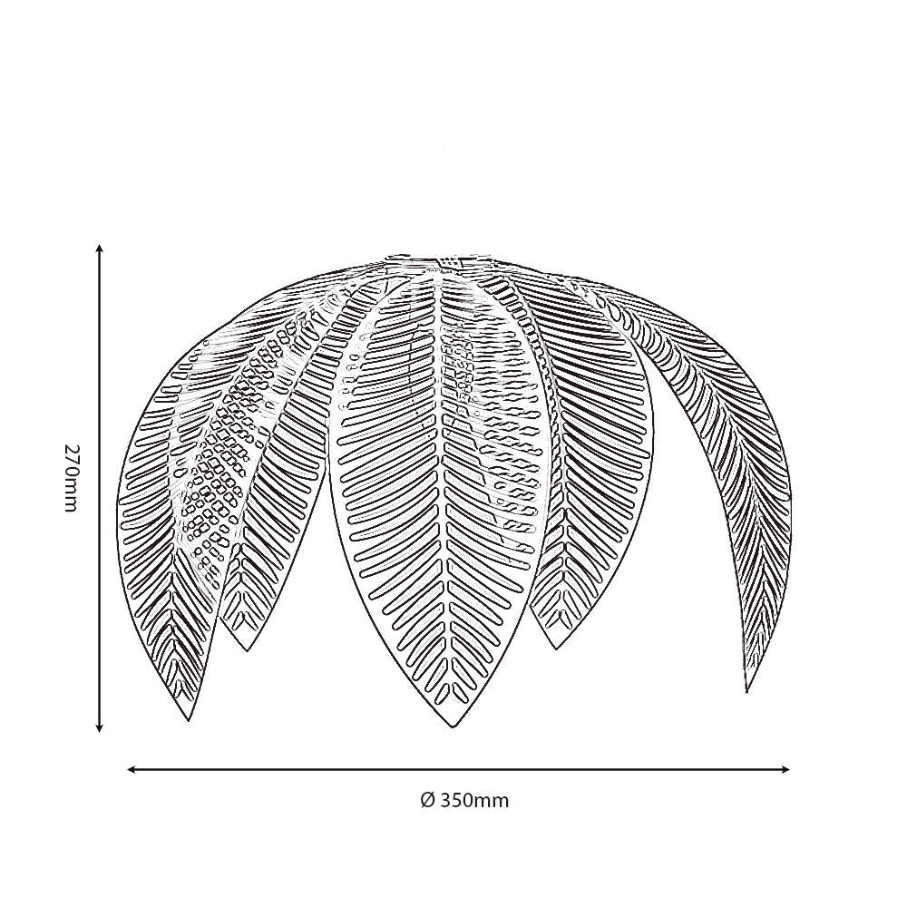 Oaks Lighting - Palm Matt Black Metal Non Electric Pendant Shade - Luminosity Designs Ltd