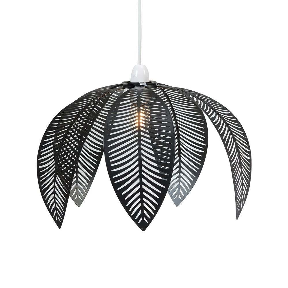Oaks Lighting - Palm Matt Black Metal Non Electric Pendant Shade - Luminosity Designs Ltd