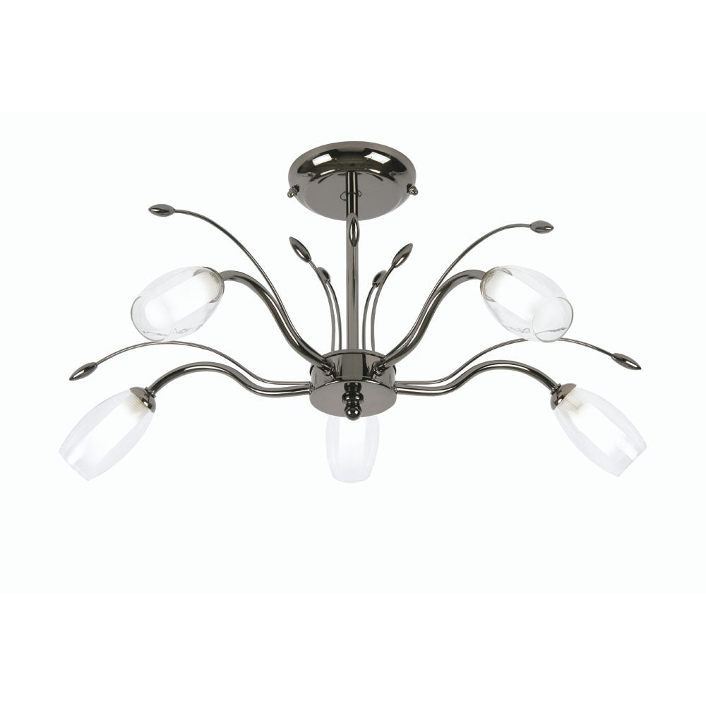 Oaks Lighting - Pandora Semi Flush Traditional Ceiling Light, 5x G9 (Oaks 1203/5) - Luminosity Designs Ltd