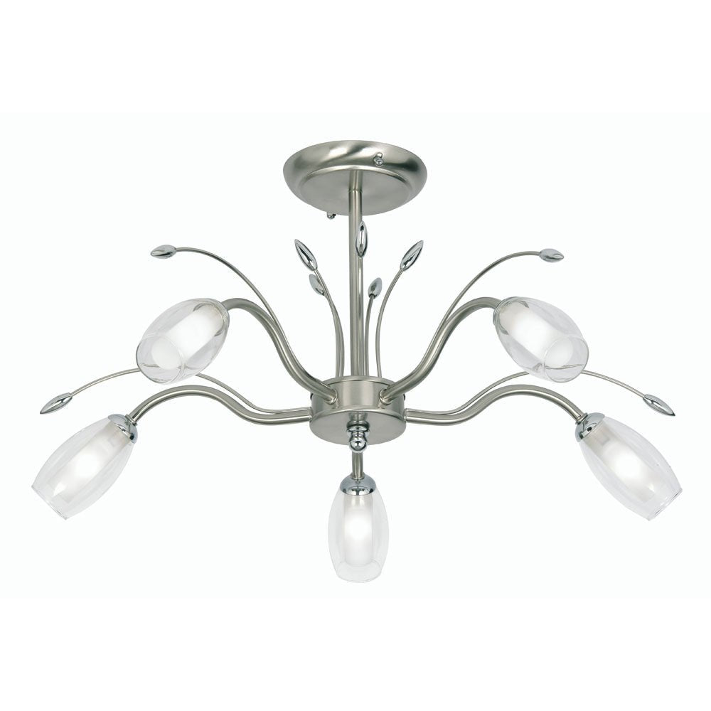 Oaks Lighting - Pandora Semi Flush Traditional Ceiling Light, 5x G9 (Oaks 1203/5) - Luminosity Designs Ltd