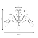 Oaks Lighting - Pandora Semi Flush Traditional Ceiling Light, 5x G9 (Oaks 1203/5) - Luminosity Designs Ltd