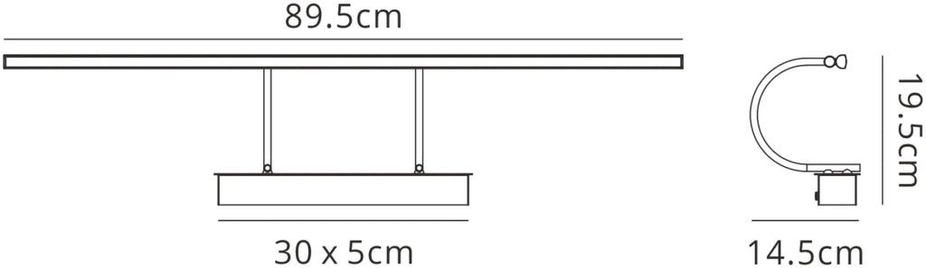 Mantra Fusion - Paracuru Large Double Armed Slimline Wall Lamp/Picture Light with Warm White Integrated LED (Mantra) - Luminosity Designs Ltd