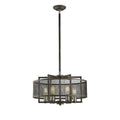 Diyas - Parker Industrial Pendant 6, Light E27 Weathered Zinc/Brushed Nickel (Diyas IL31692) - Luminosity Designs Ltd