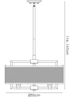 Diyas - Parker Industrial Pendant 6, Light E27 Weathered Zinc/Brushed Nickel (Diyas IL31692) - Luminosity Designs Ltd