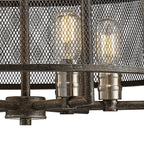 Diyas - Parker Industrial Pendant 6, Light E27 Weathered Zinc/Brushed Nickel (Diyas IL31692) - Luminosity Designs Ltd