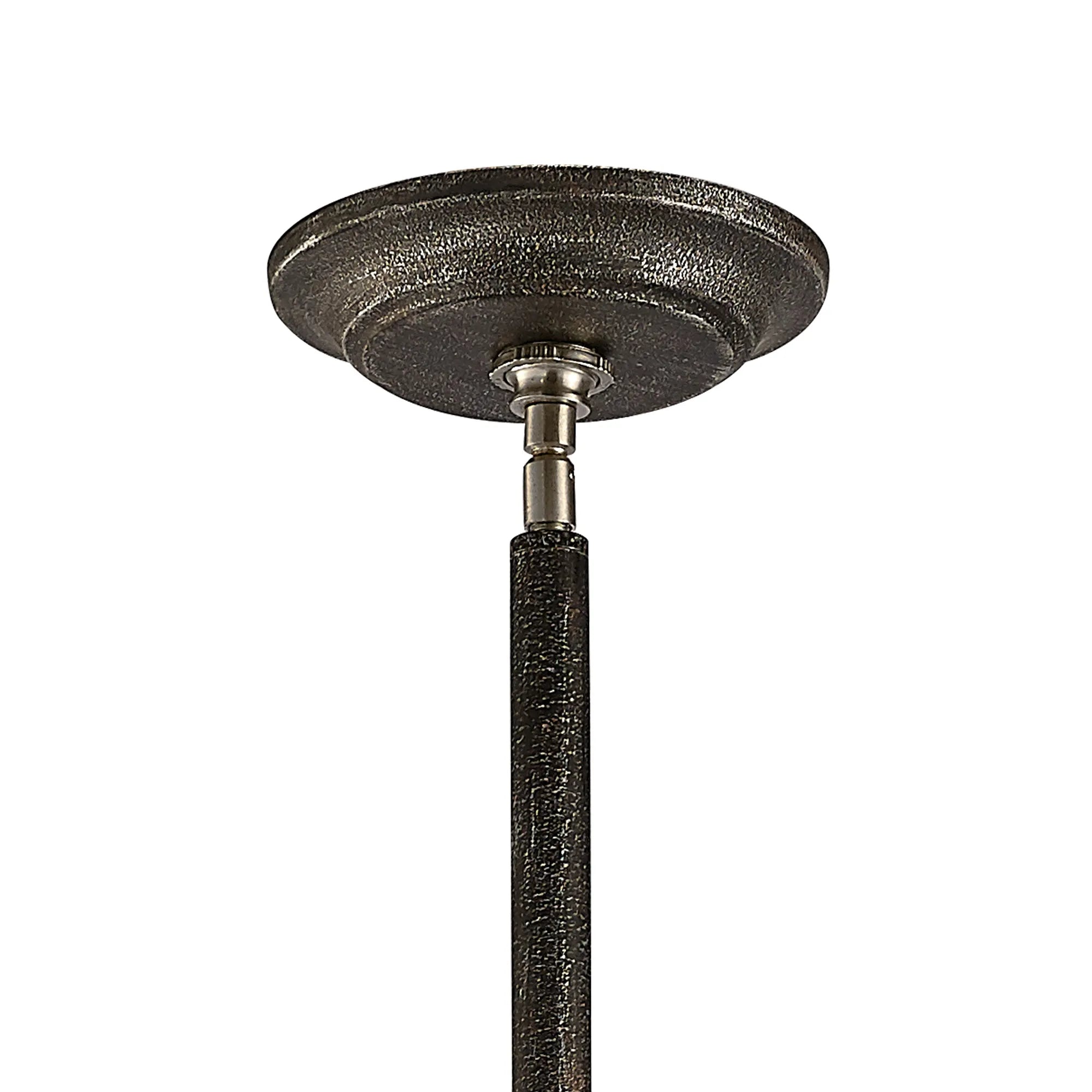 Diyas - Parker Industrial Pendant 6, Light E27 Weathered Zinc/Brushed Nickel (Diyas IL31692) - Luminosity Designs Ltd