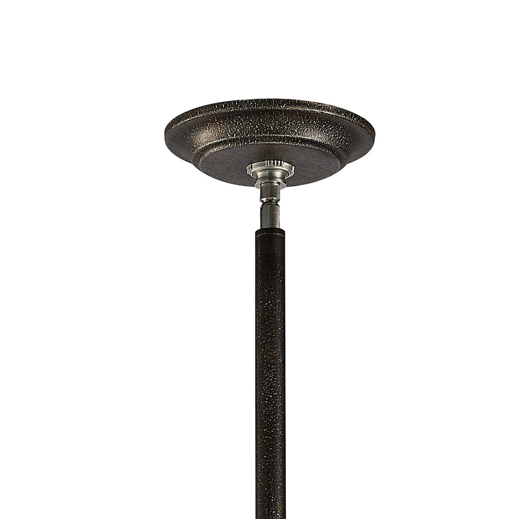 Diyas - Parker Industrial Pendant, 9 Light E27, Weathered Zinc/Brushed Nickel (Diyas IL31693) - Luminosity Designs Ltd