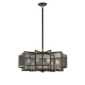 Diyas - Parker Industrial Pendant, 9 Light E27, Weathered Zinc/Brushed Nickel (Diyas IL31693) - Luminosity Designs Ltd