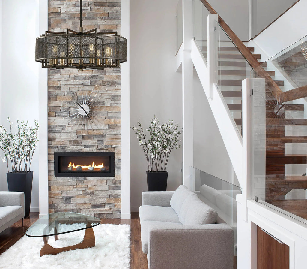 Diyas - Parker Industrial Pendant, 9 Light E27, Weathered Zinc/Brushed Nickel (Diyas IL31693) - Luminosity Designs Ltd