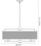 Diyas - Parker Industrial Pendant, 9 Light E27, Weathered Zinc/Brushed Nickel (Diyas IL31693) - Luminosity Designs Ltd