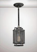 Diyas - Parker Pendant 1 Light E27 Weathered Zinc/Brushed Nickel - Luminosity Designs Ltd