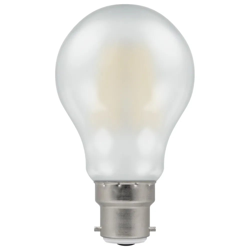 PEARL 2700k Crompton Warm White Dimmable LED GLS E27 Filament Bulb - 7.5w 806 Lumen, 60w Equivalent - Luminosity Designs Ltd