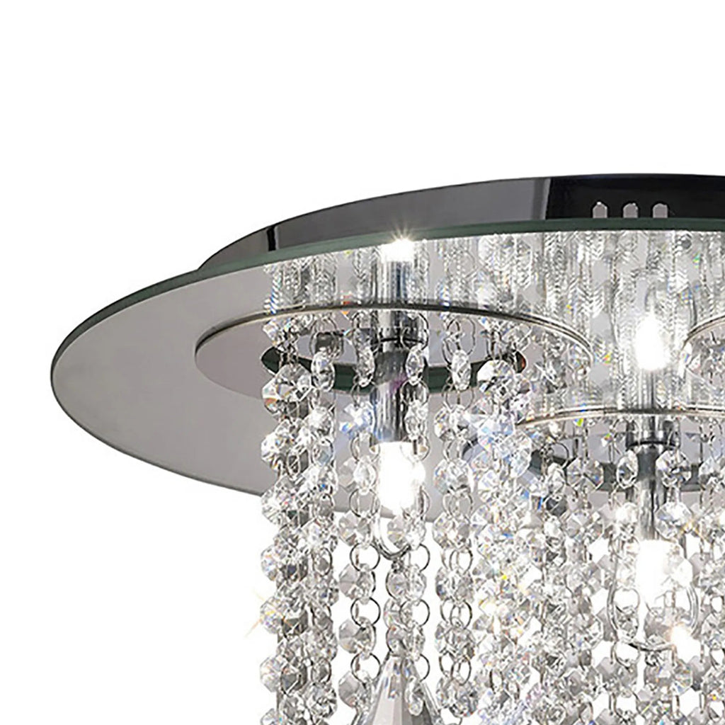 Diyas - Pegasus Ceiling 3 Light G9 Polished Mirror With Crystal - Luminosity Designs Ltd