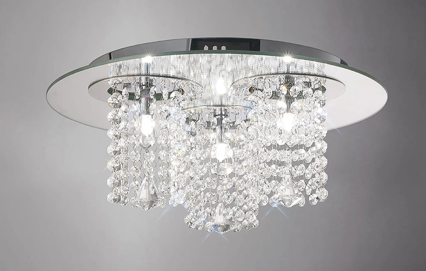 Pegasus Ceiling 3 Light G9 Polished Mirror With Crystal