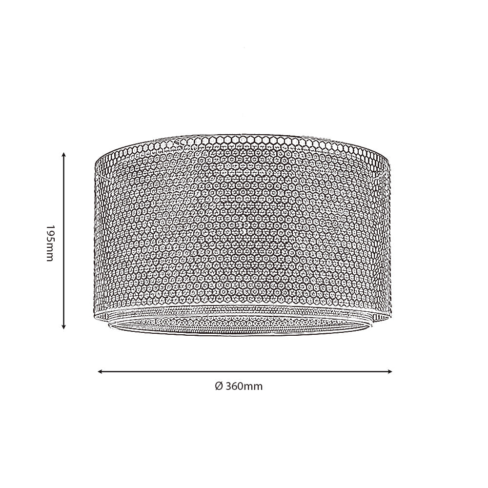 Oaks Lighting - Peria Matt Black Metal With Gold Inner Layer Honeycomb Non Electric Pendant Shade - Luminosity Designs Ltd