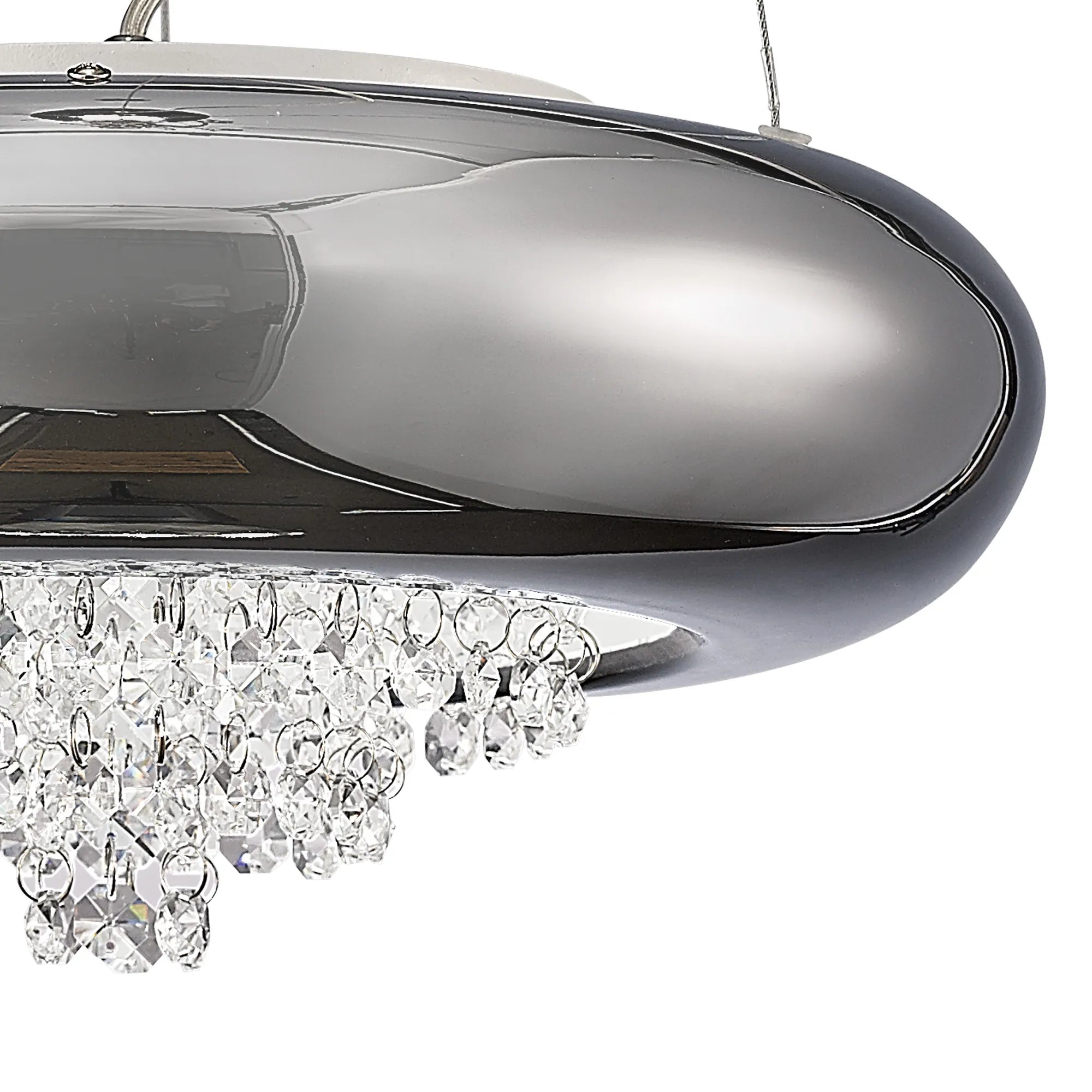 Diyas - Phyllis Small Pendant, 2 Light G9, Polished Chrome/Crystal (Diyas IL31563) - Luminosity Designs Ltd