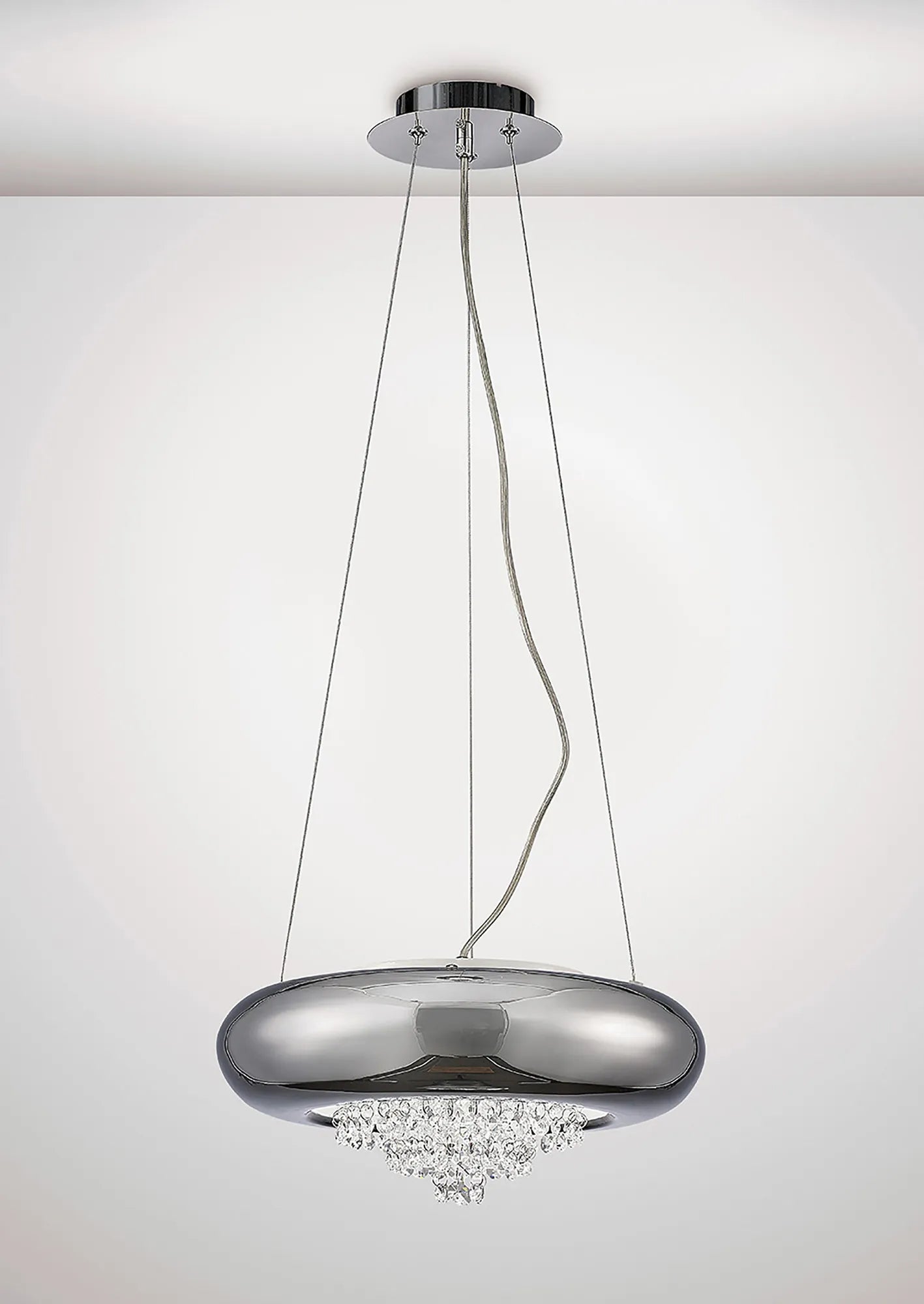 Diyas - Phyllis Small Pendant, 2 Light G9, Polished Chrome/Crystal (Diyas IL31563) - Luminosity Designs Ltd