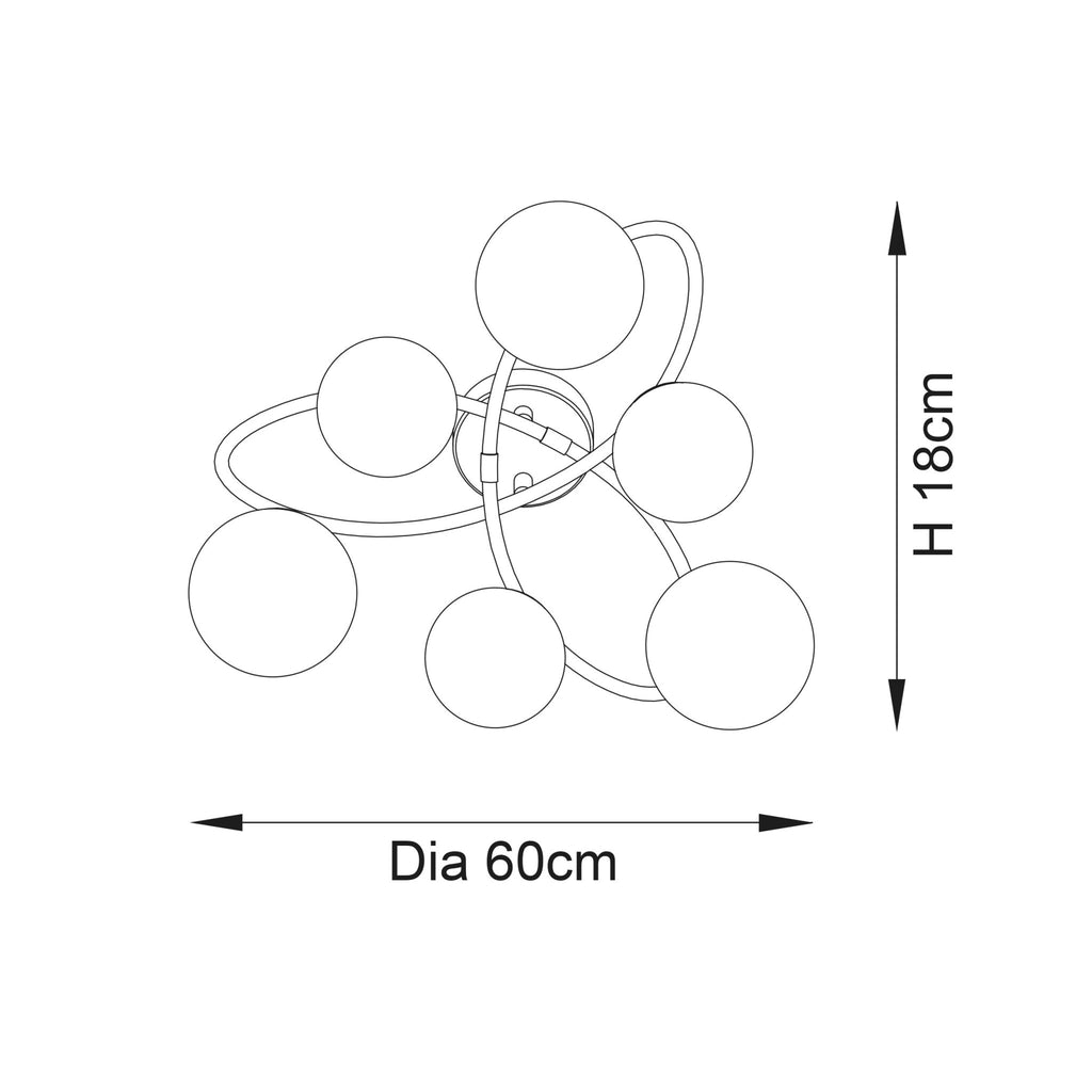 Luminosity Designs - Pinta 6 Light Flush Fitting - Luminosity Designs Ltd