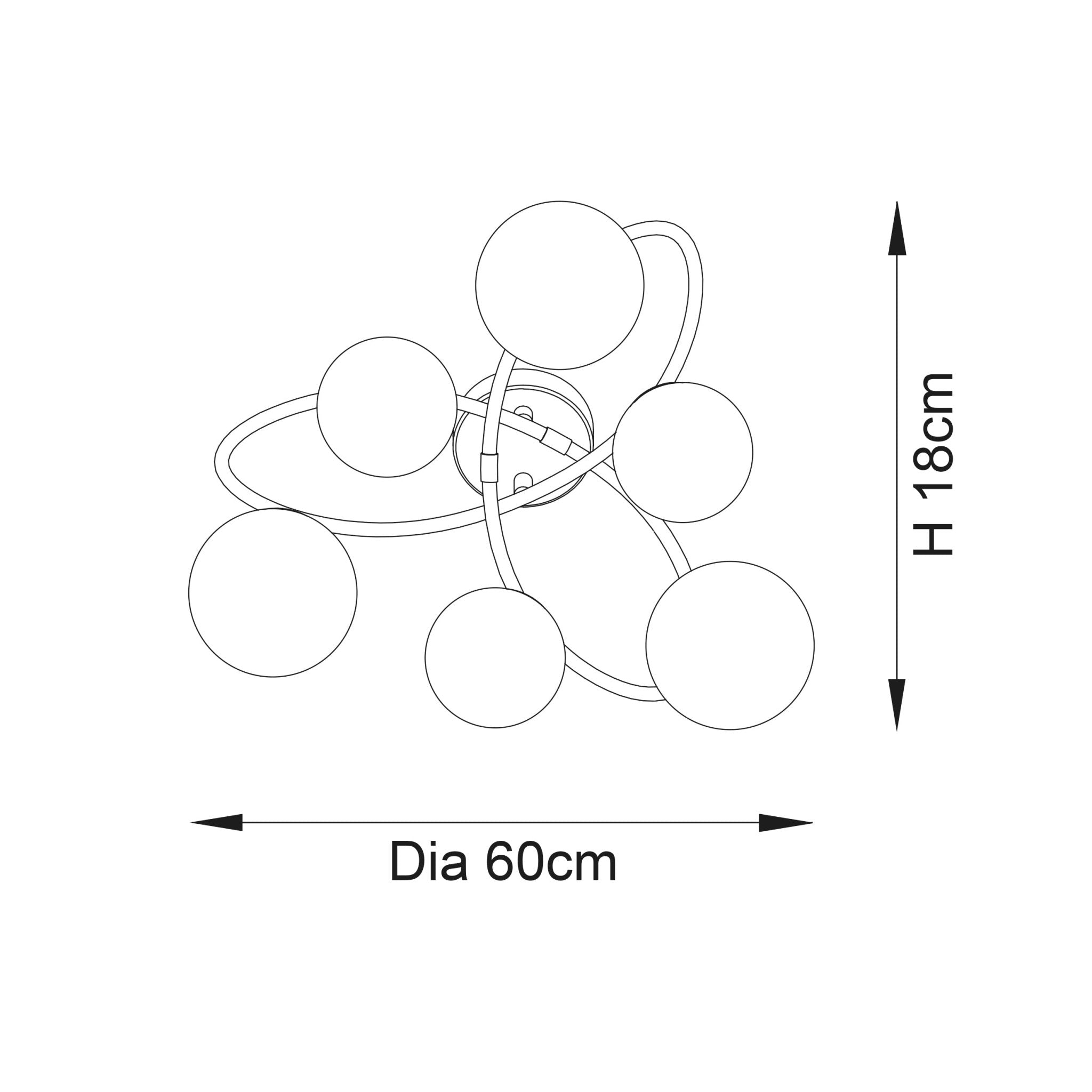 Luminosity Designs - Pinta 6 Light Flush Fitting - Luminosity Designs Ltd