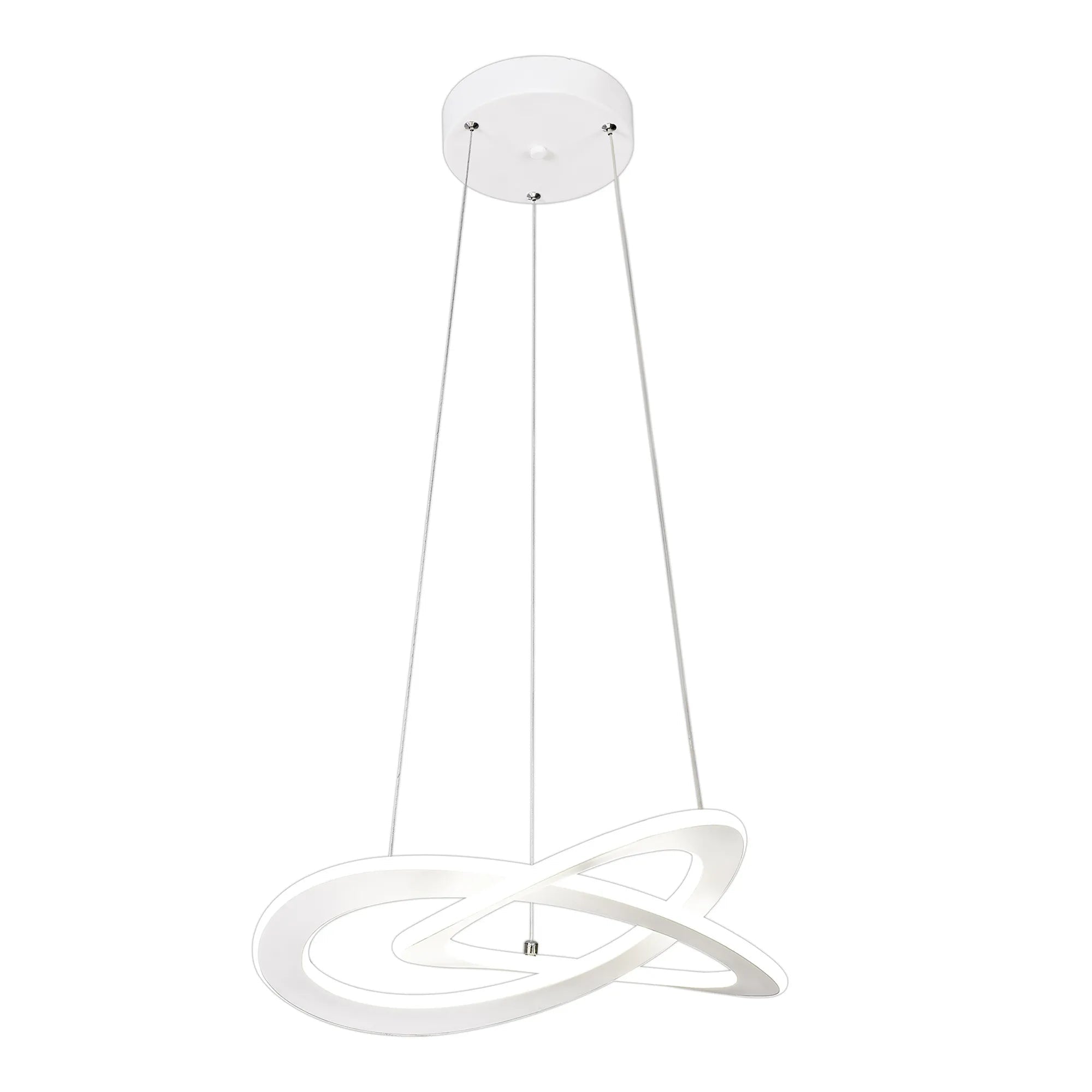 Luminosity Designs - Planet LED Neon 49cm Pendant, 40W LED, 3000K, 1800lm, White - Luminosity Designs Ltd