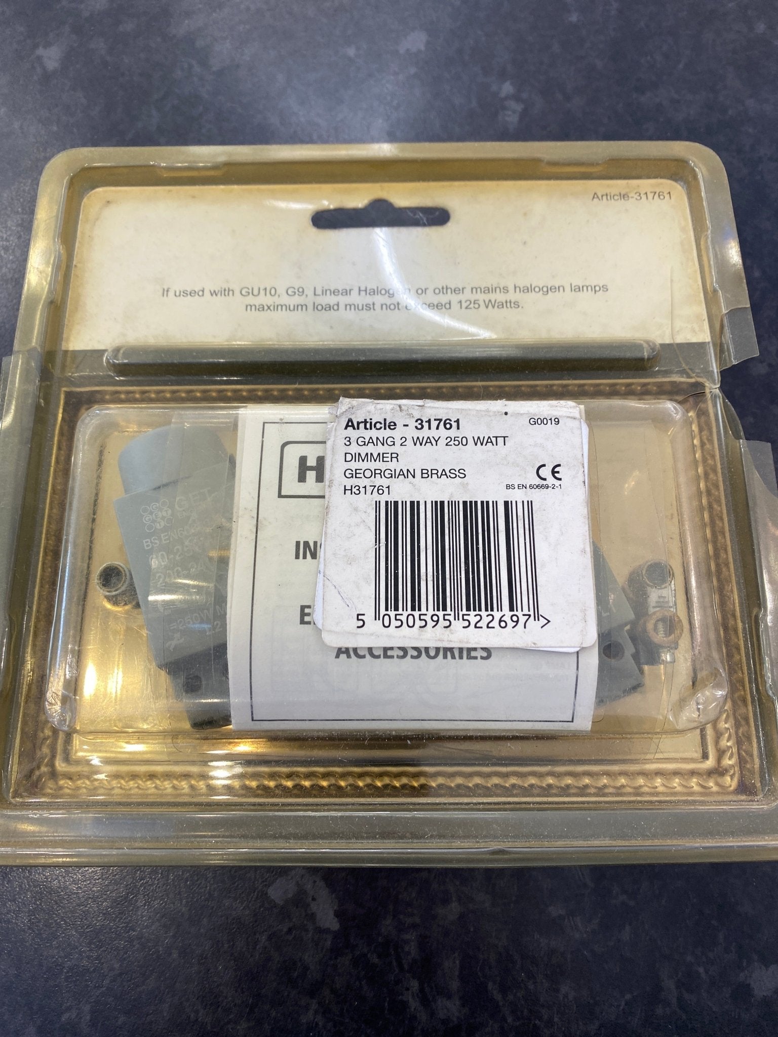 Trendiswitch - Polished Brass 3 gang Dimmer Switch with rope edge - Luminosity Designs Ltd