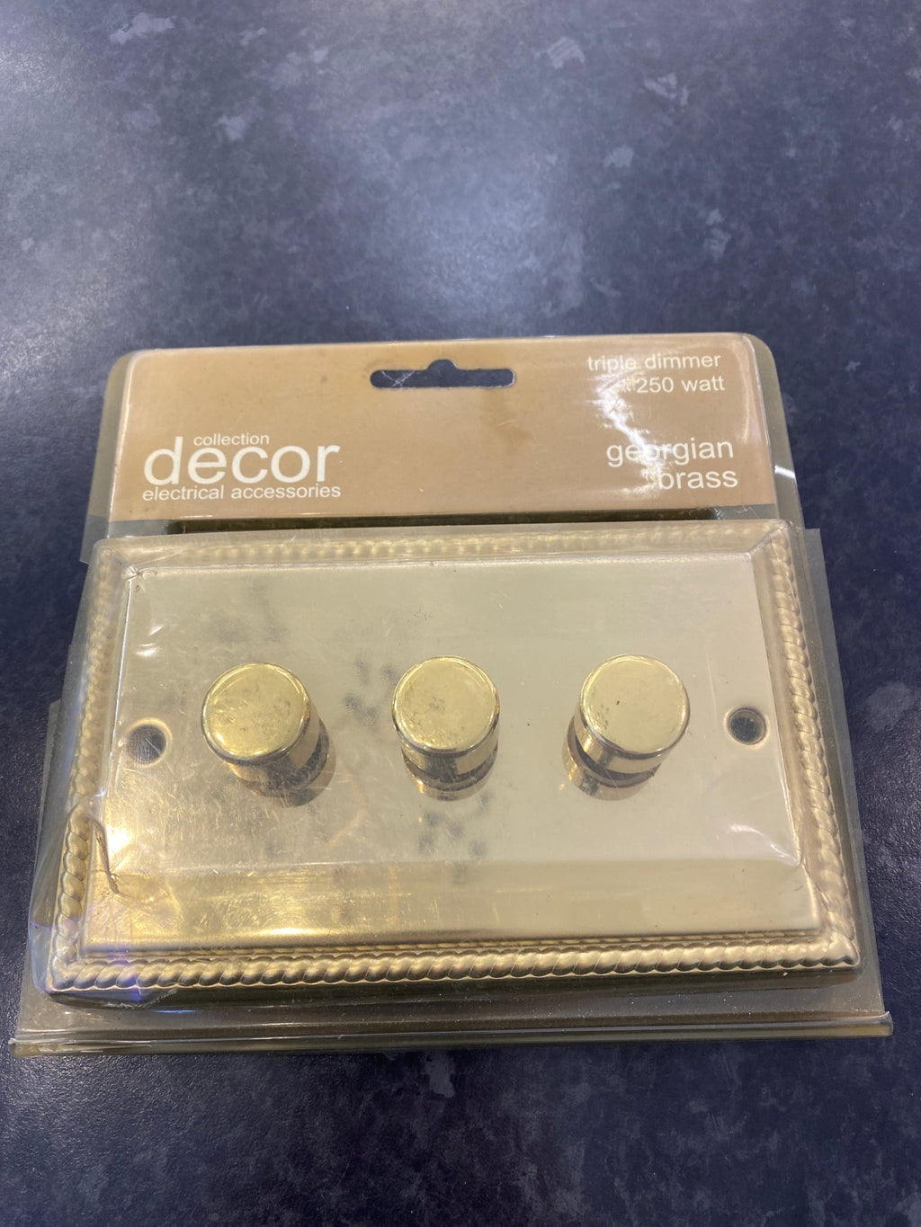 Trendiswitch - Polished Brass 3 gang Dimmer Switch with rope edge - Luminosity Designs Ltd