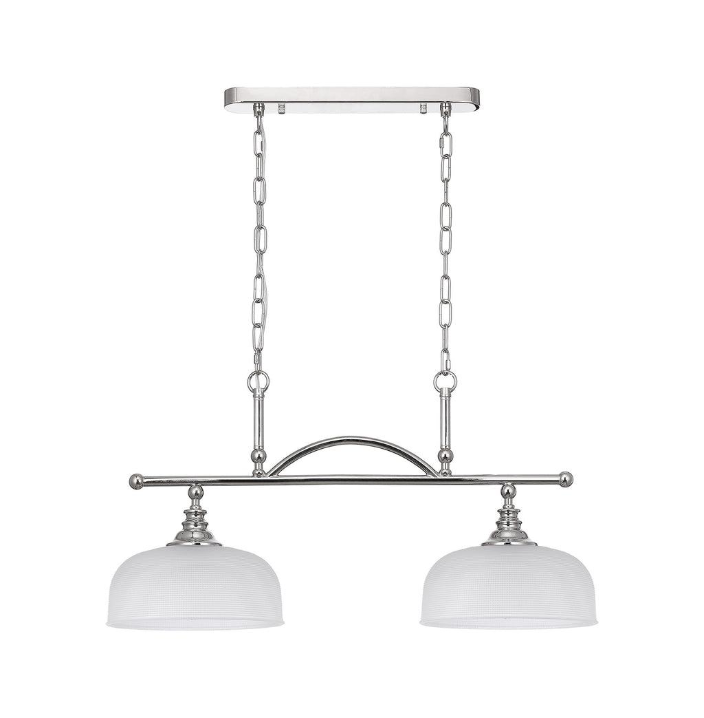 Luminosity Designs - Polished Nickel Sledmere 2 Light Bar (Converts to Semi Flush) 2x E27 - Luminosity Designs Ltd
