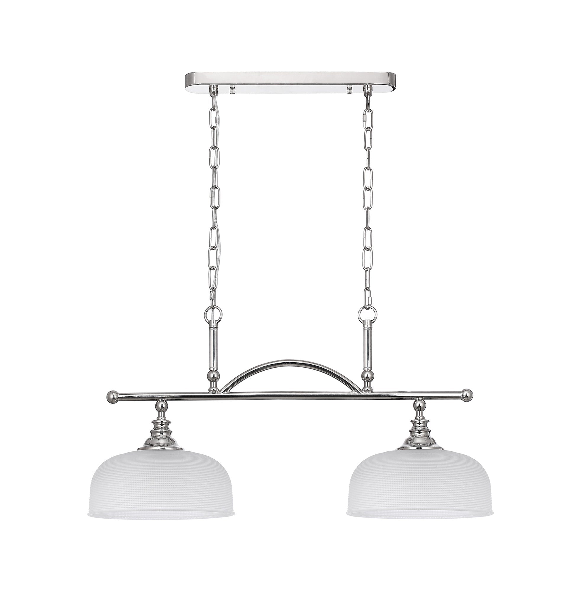 Luminosity Designs - Polished Nickel Sledmere 2 Light Bar (Converts to Semi Flush) 2x E27 - Luminosity Designs Ltd