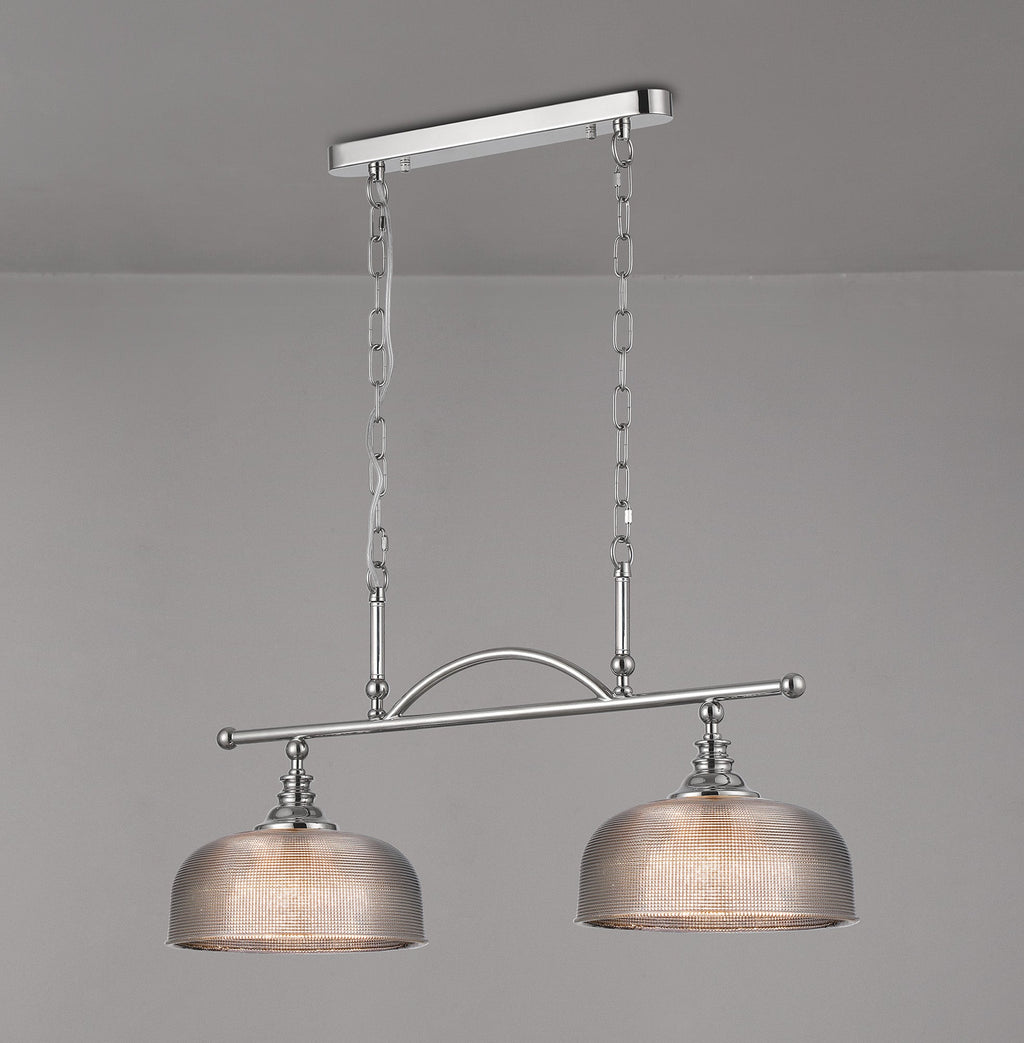 Luminosity Designs - Polished Nickel Sledmere 2 Light Bar (Converts to Semi Flush) 2x E27 - Luminosity Designs Ltd