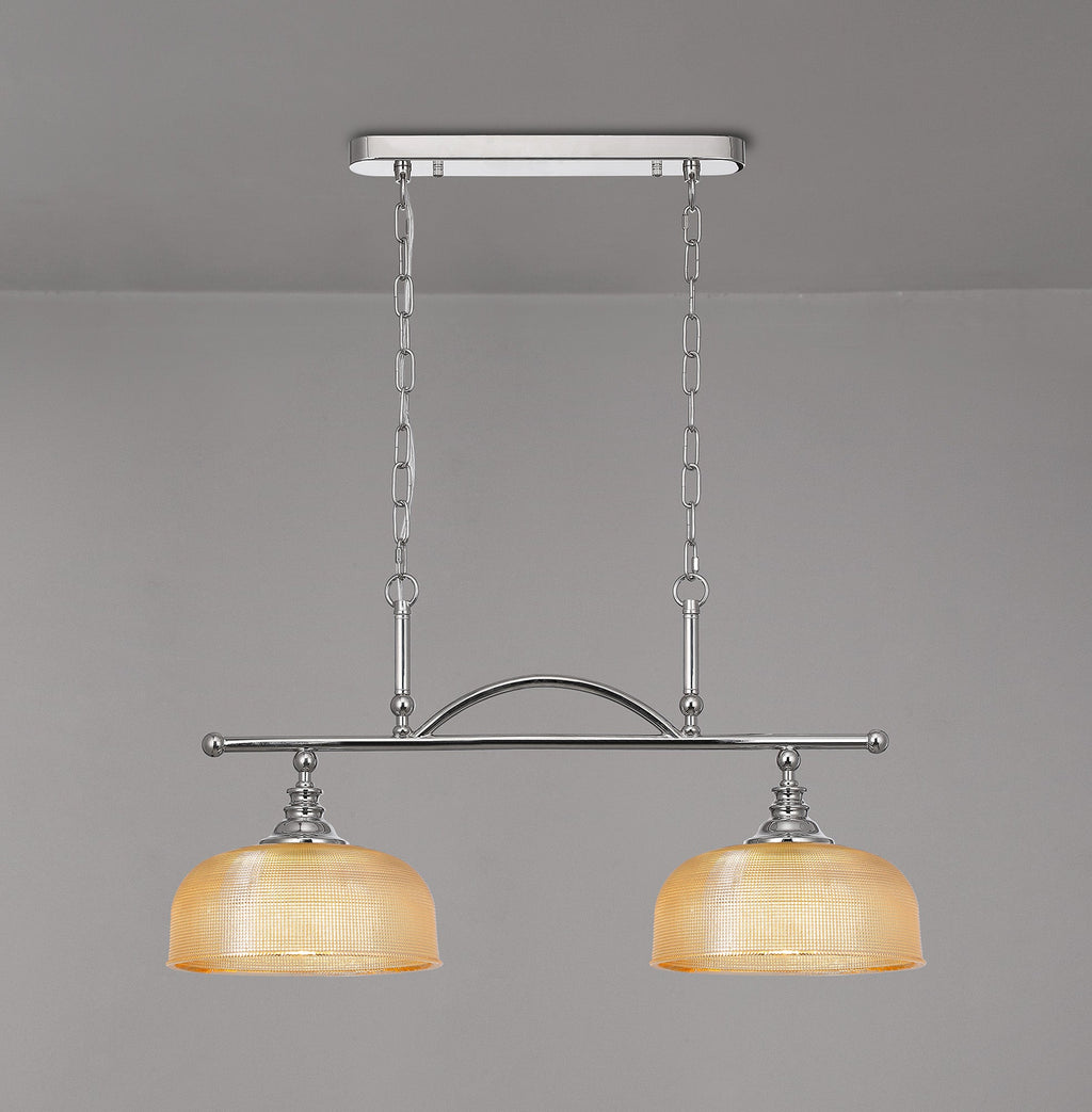 Luminosity Designs - Polished Nickel Sledmere 2 Light Bar (Converts to Semi Flush) 2x E27 - Luminosity Designs Ltd