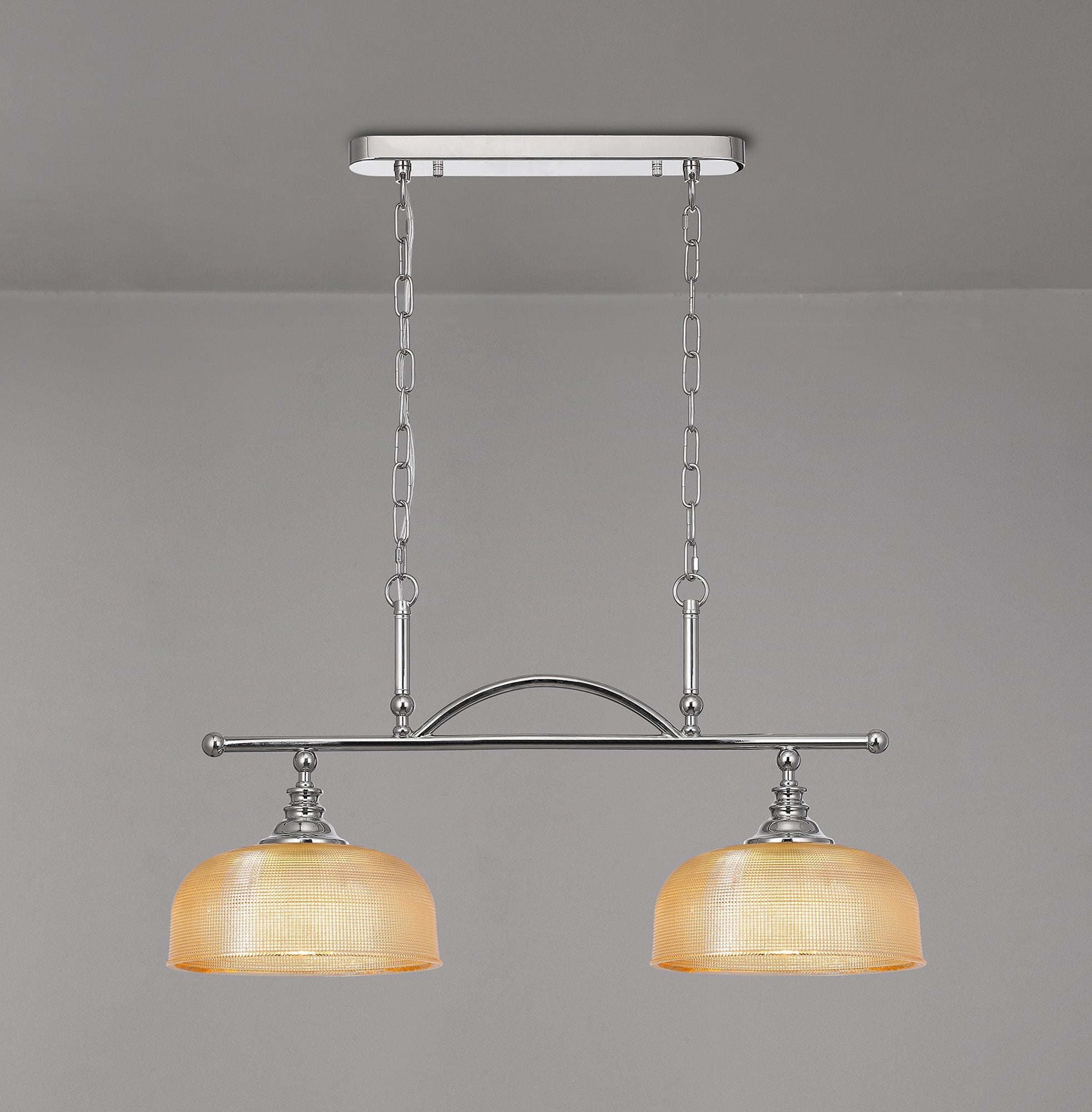 Luminosity Designs - Polished Nickel Sledmere 2 Light Bar (Converts to Semi Flush) 2x E27 - Luminosity Designs Ltd