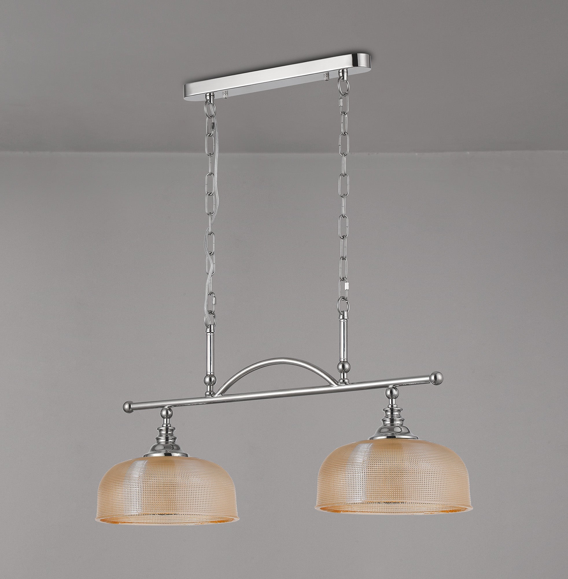 Luminosity Designs - Polished Nickel Sledmere 2 Light Bar (Converts to Semi Flush) 2x E27 - Luminosity Designs Ltd