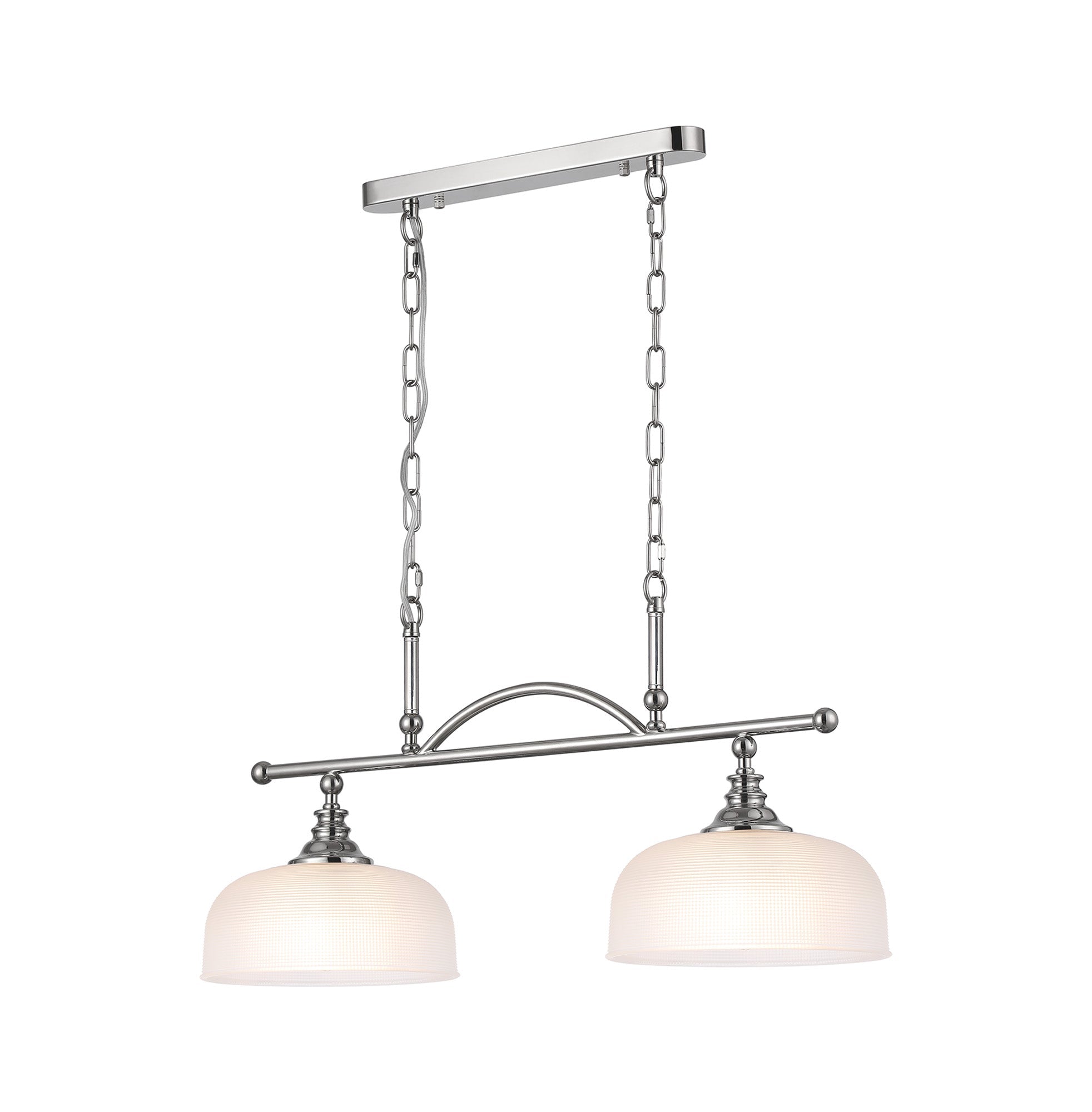 Luminosity Designs - Polished Nickel Sledmere 2 Light Bar (Converts to Semi Flush) 2x E27 - Luminosity Designs Ltd