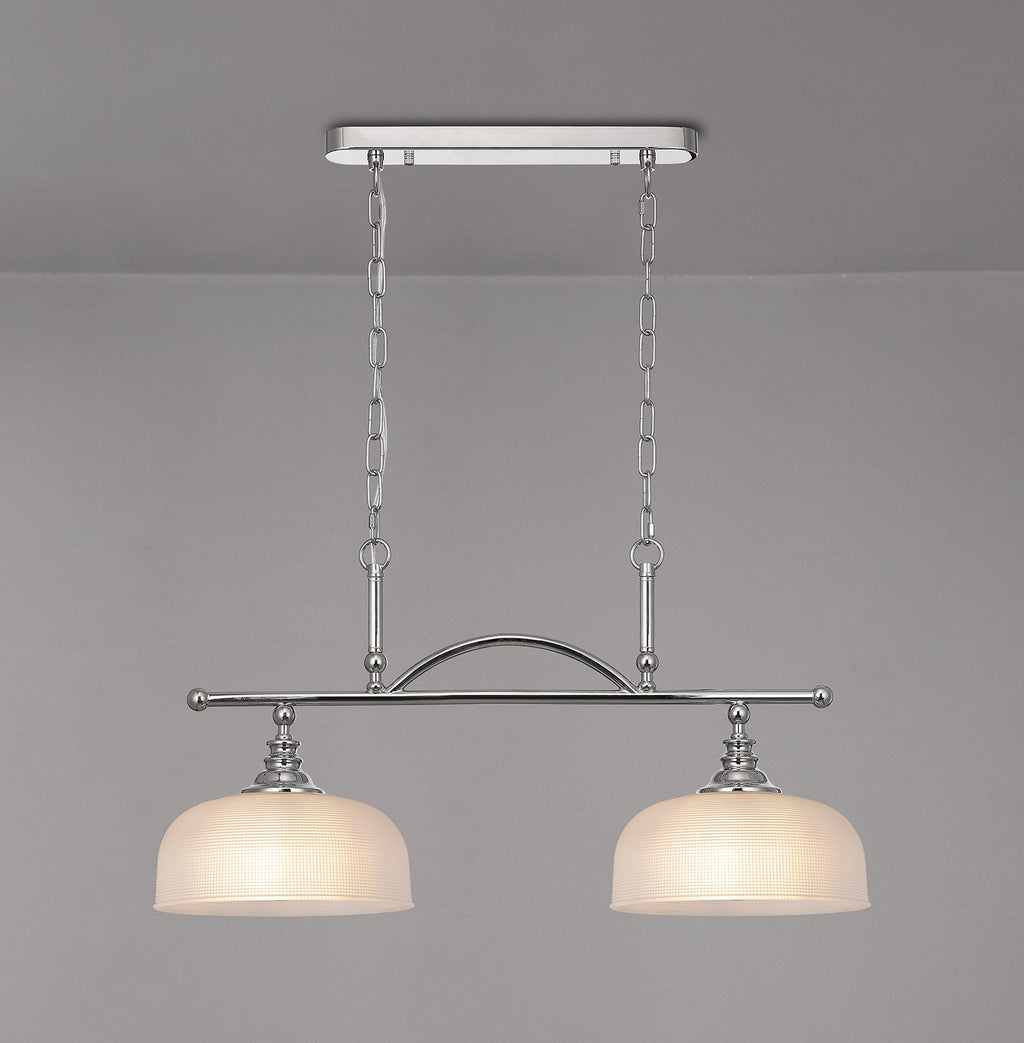 Luminosity Designs - Polished Nickel Sledmere 2 Light Bar (Converts to Semi Flush) 2x E27 - Luminosity Designs Ltd