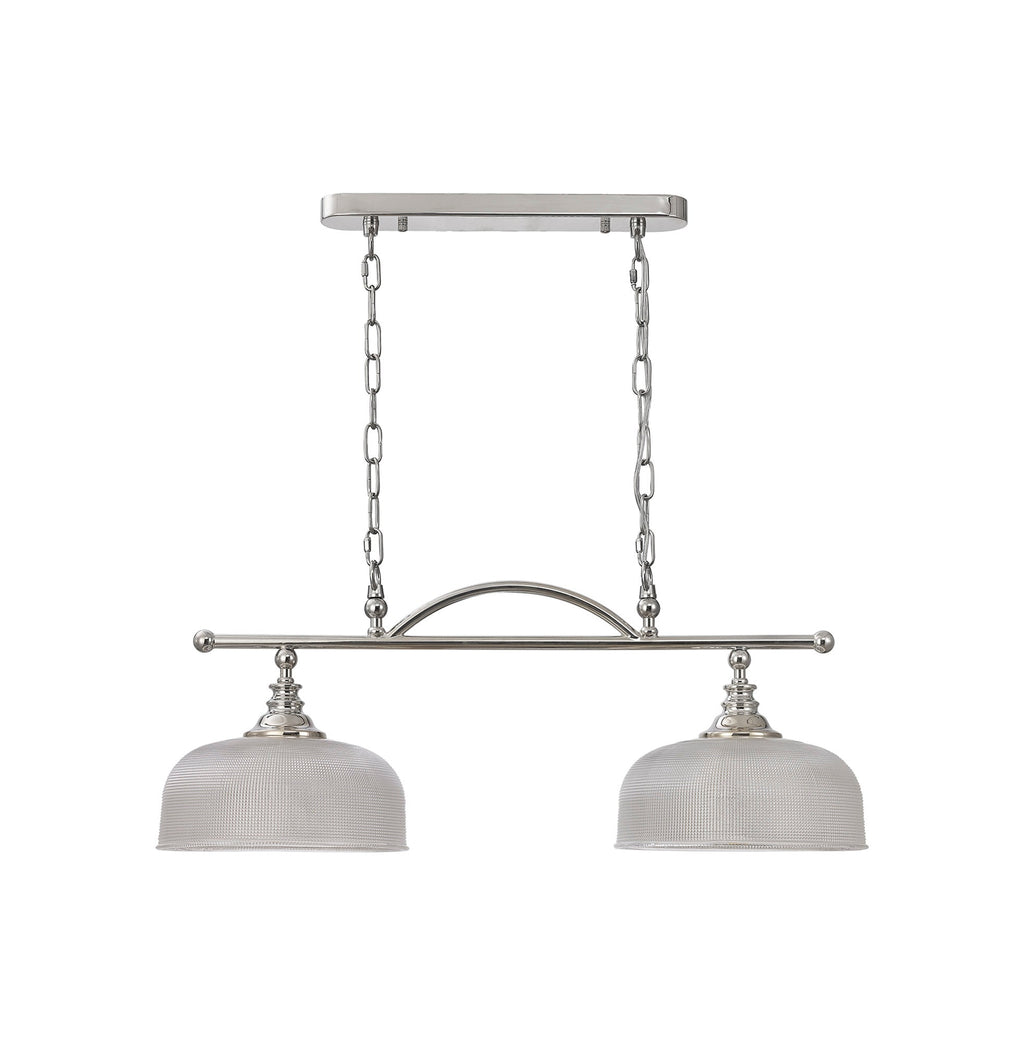 Luminosity Designs - Polished Nickel Sledmere 2 Light Bar (Converts to Semi Flush) 2x E27 - Luminosity Designs Ltd
