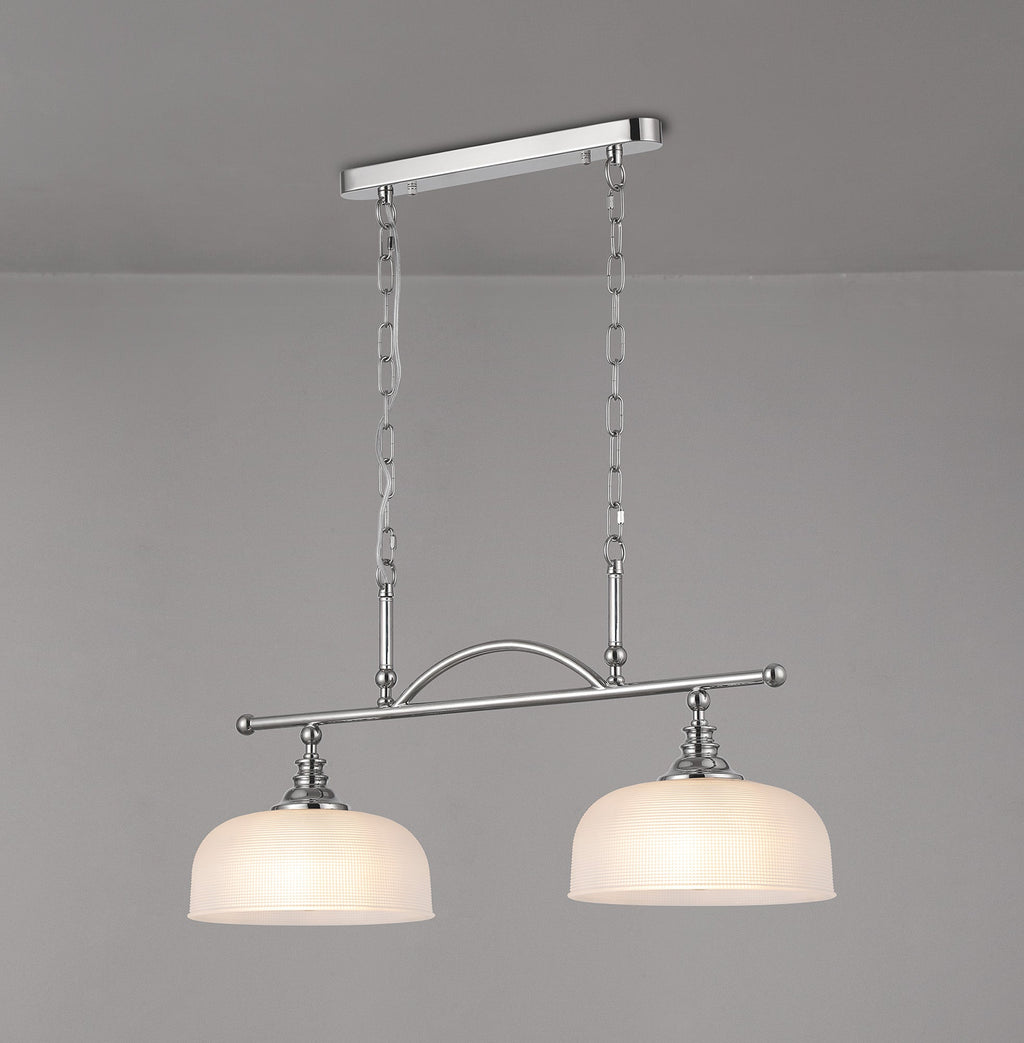 Luminosity Designs - Polished Nickel Sledmere 2 Light Bar (Converts to Semi Flush) 2x E27 - Luminosity Designs Ltd