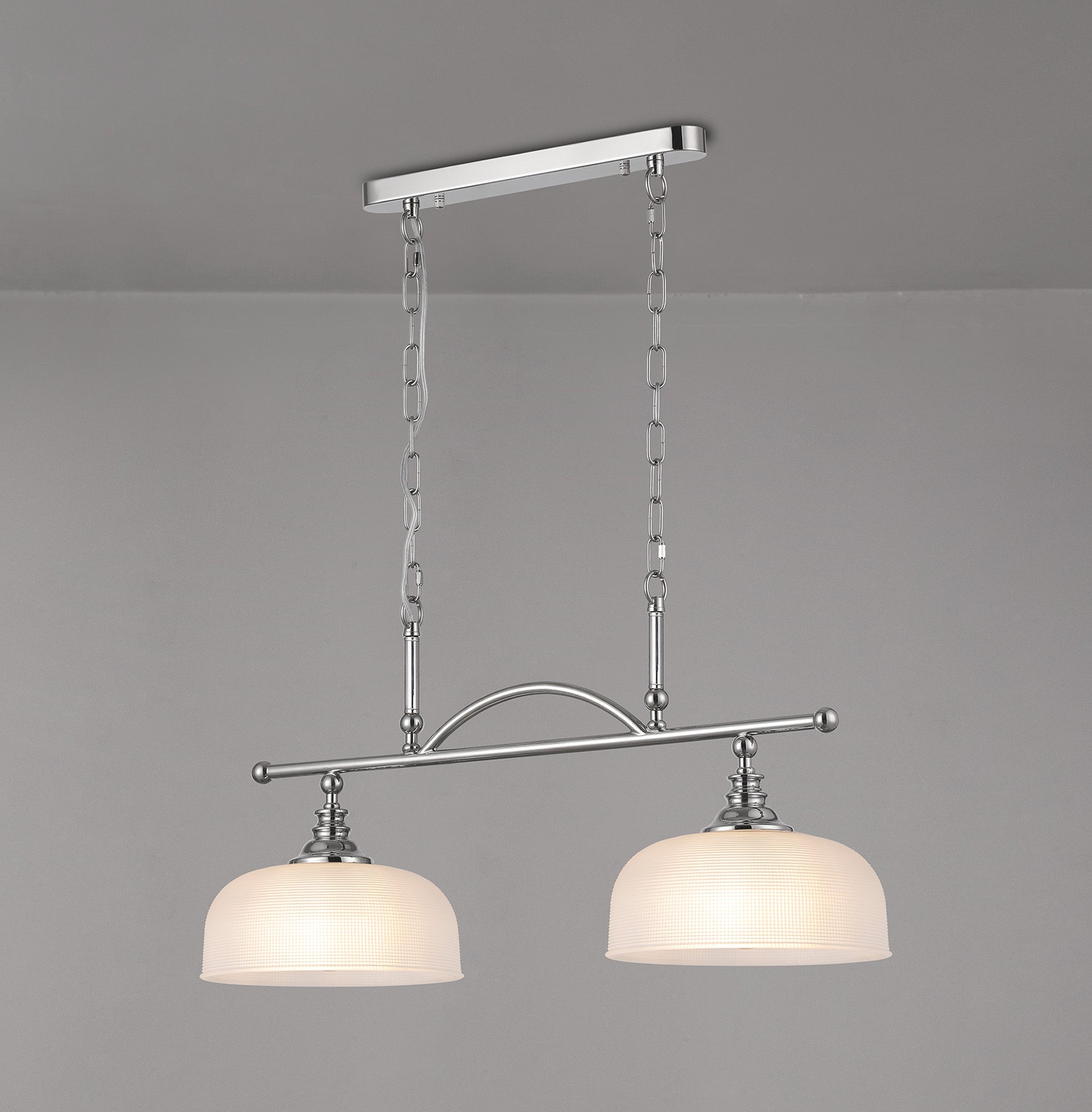 Luminosity Designs - Polished Nickel Sledmere 2 Light Bar (Converts to Semi Flush) 2x E27 - Luminosity Designs Ltd