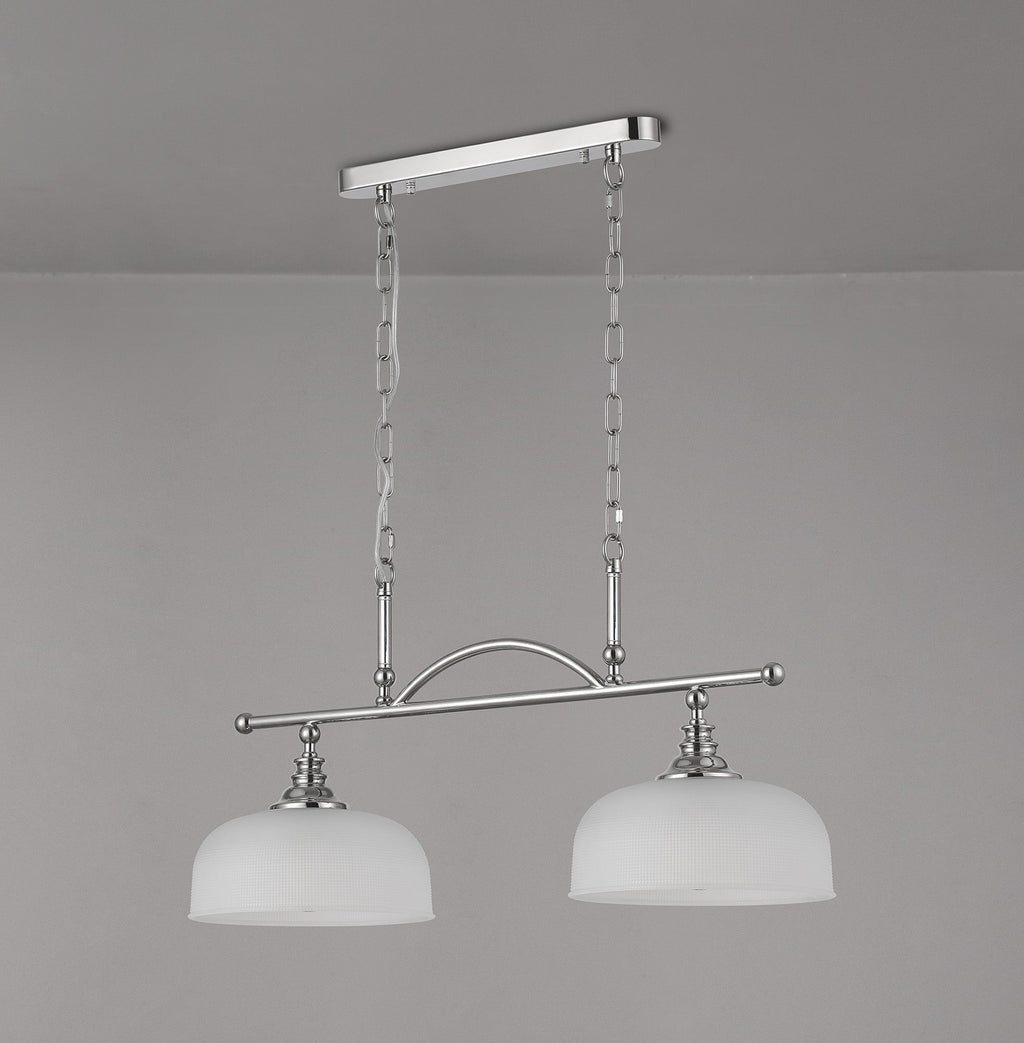 Luminosity Designs - Polished Nickel Sledmere 2 Light Bar (Converts to Semi Flush) 2x E27 - Luminosity Designs Ltd