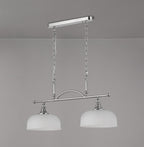 Luminosity Designs - Polished Nickel Sledmere 2 Light Bar (Converts to Semi Flush) 2x E27 - Luminosity Designs Ltd