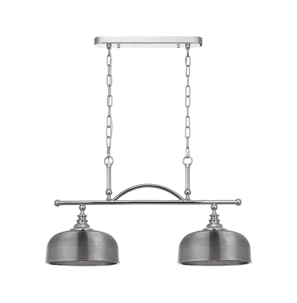 Luminosity Designs - Polished Nickel Sledmere 2 Light Bar (Converts to Semi Flush) 2x E27 - Luminosity Designs Ltd