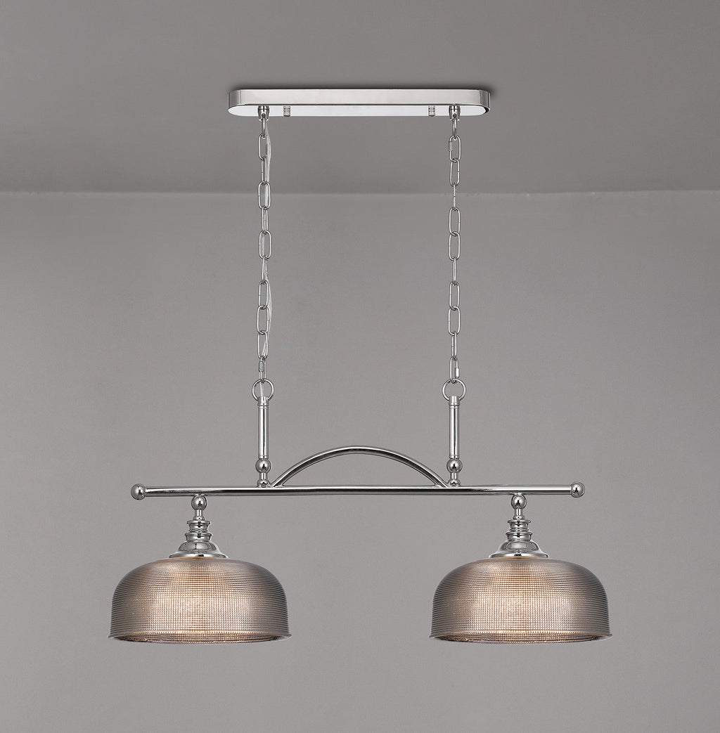 Luminosity Designs - Polished Nickel Sledmere 2 Light Bar (Converts to Semi Flush) 2x E27 - Luminosity Designs Ltd