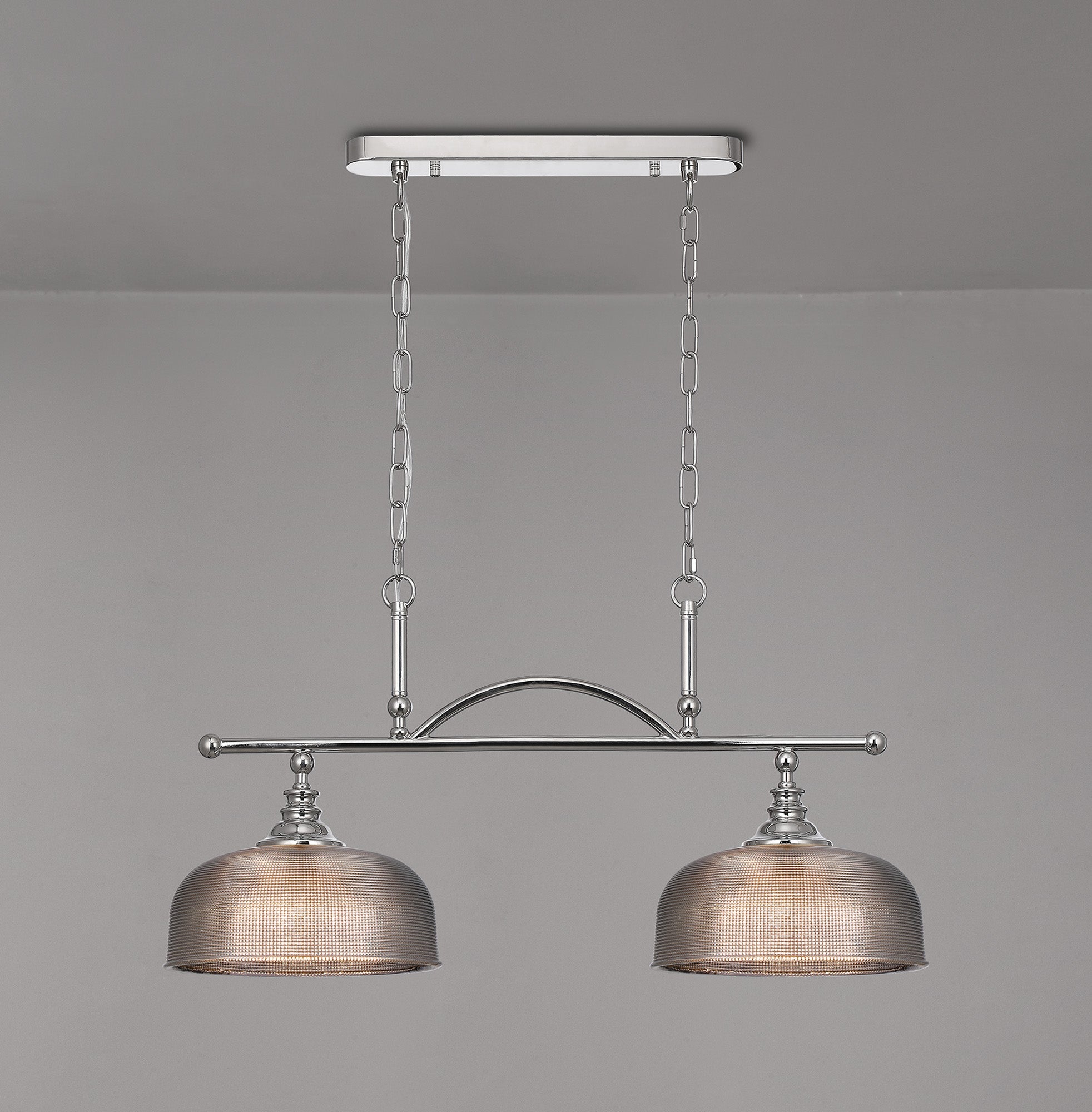 Luminosity Designs - Polished Nickel Sledmere 2 Light Bar (Converts to Semi Flush) 2x E27 - Luminosity Designs Ltd
