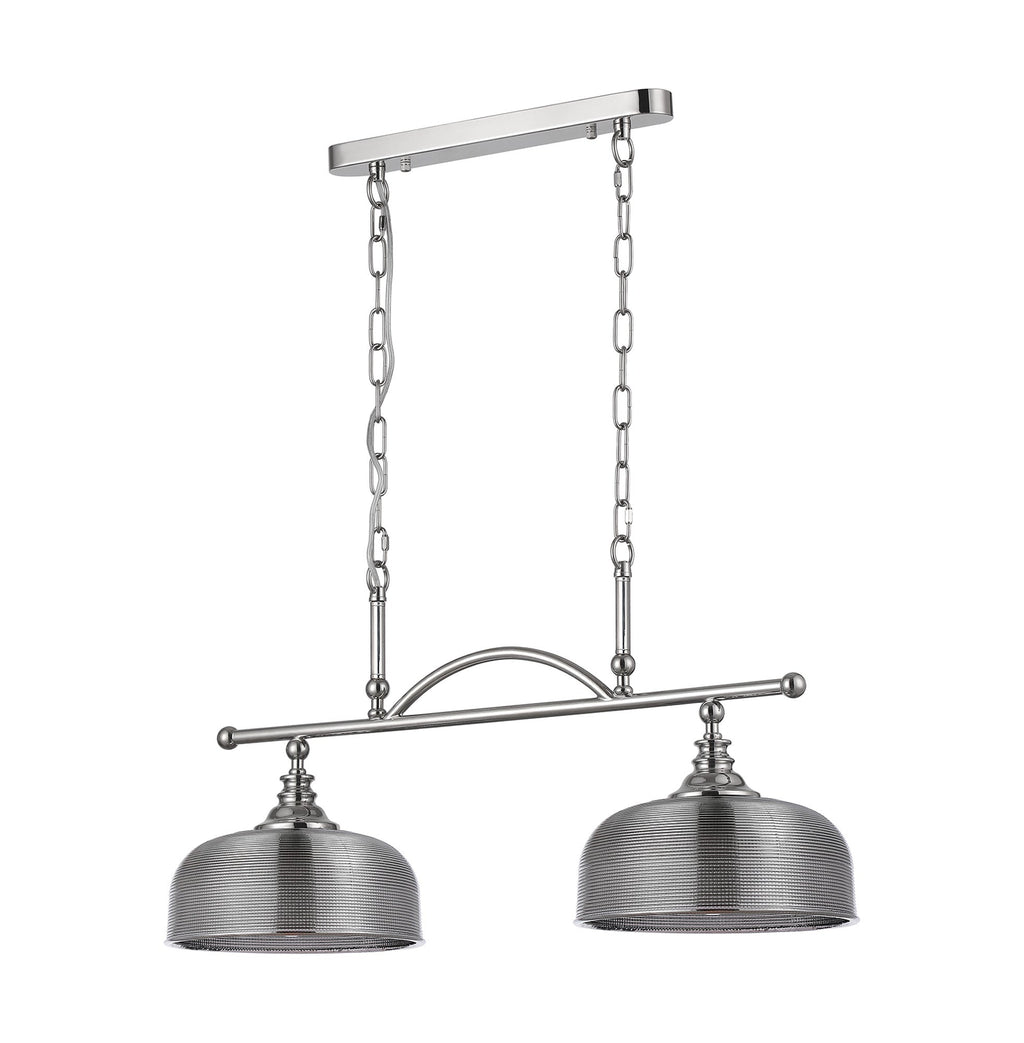 Luminosity Designs - Polished Nickel Sledmere 2 Light Bar (Converts to Semi Flush) 2x E27 - Luminosity Designs Ltd