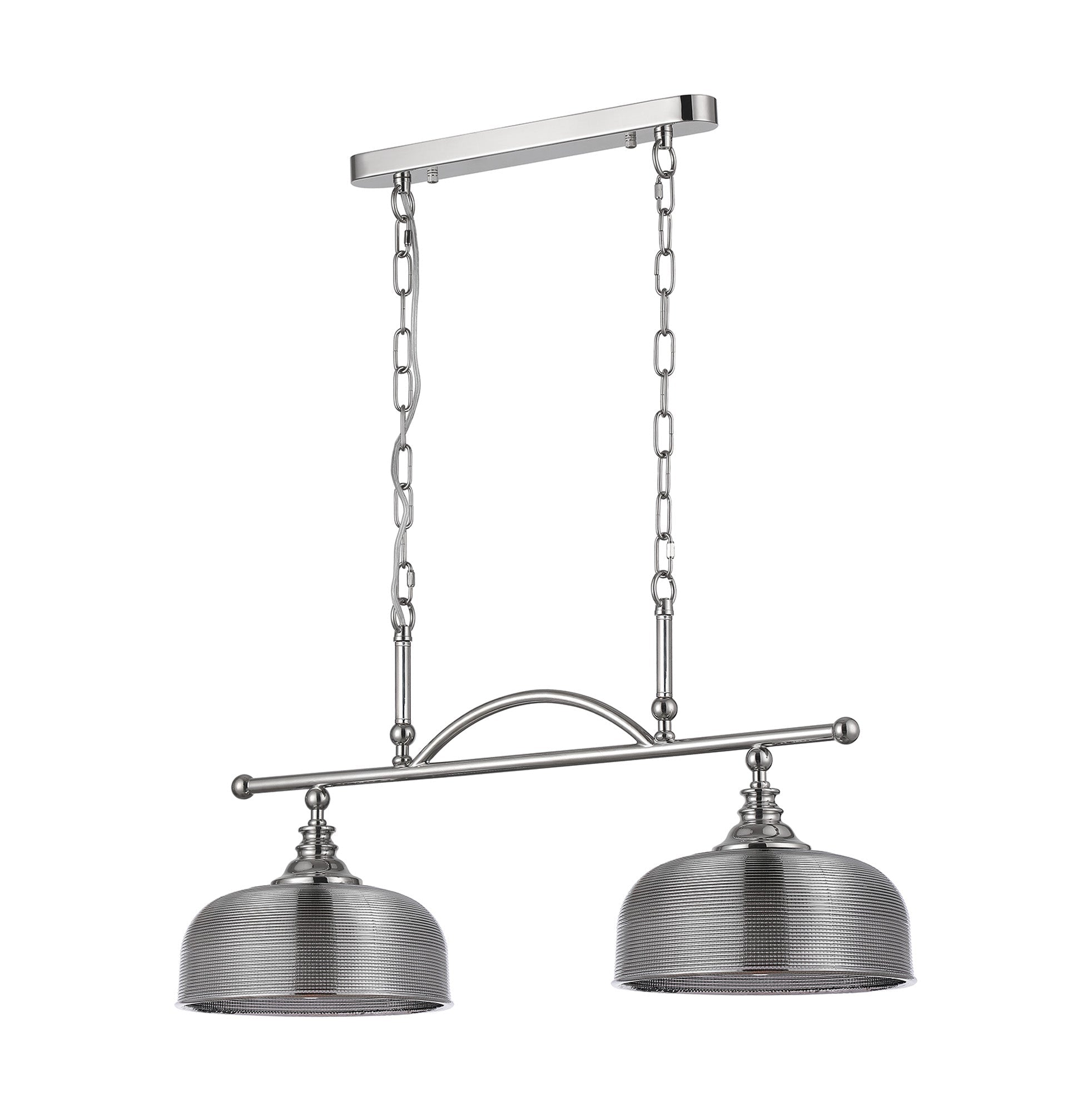 Luminosity Designs - Polished Nickel Sledmere 2 Light Bar (Converts to Semi Flush) 2x E27 - Luminosity Designs Ltd