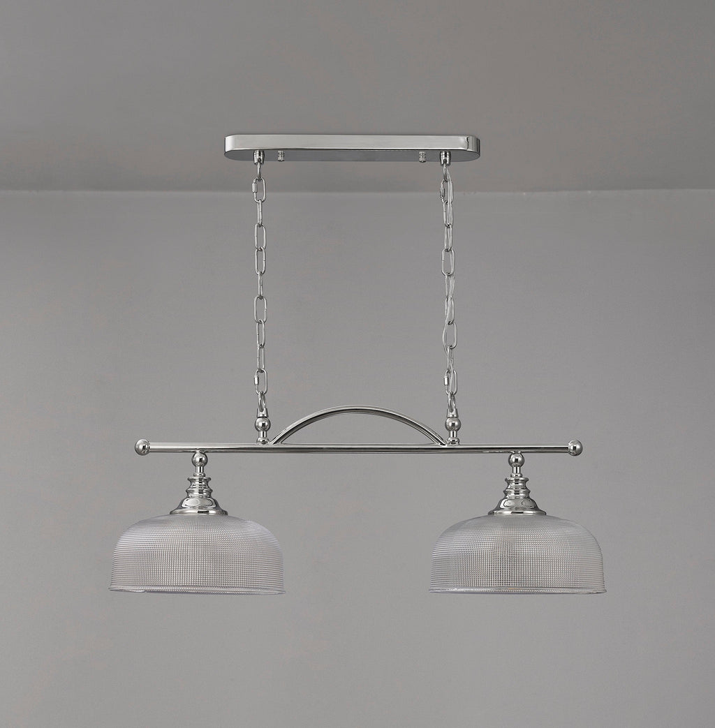Luminosity Designs - Polished Nickel Sledmere 2 Light Bar (Converts to Semi Flush) 2x E27 - Luminosity Designs Ltd