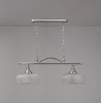 Luminosity Designs - Polished Nickel Sledmere 2 Light Bar (Converts to Semi Flush) 2x E27 - Luminosity Designs Ltd