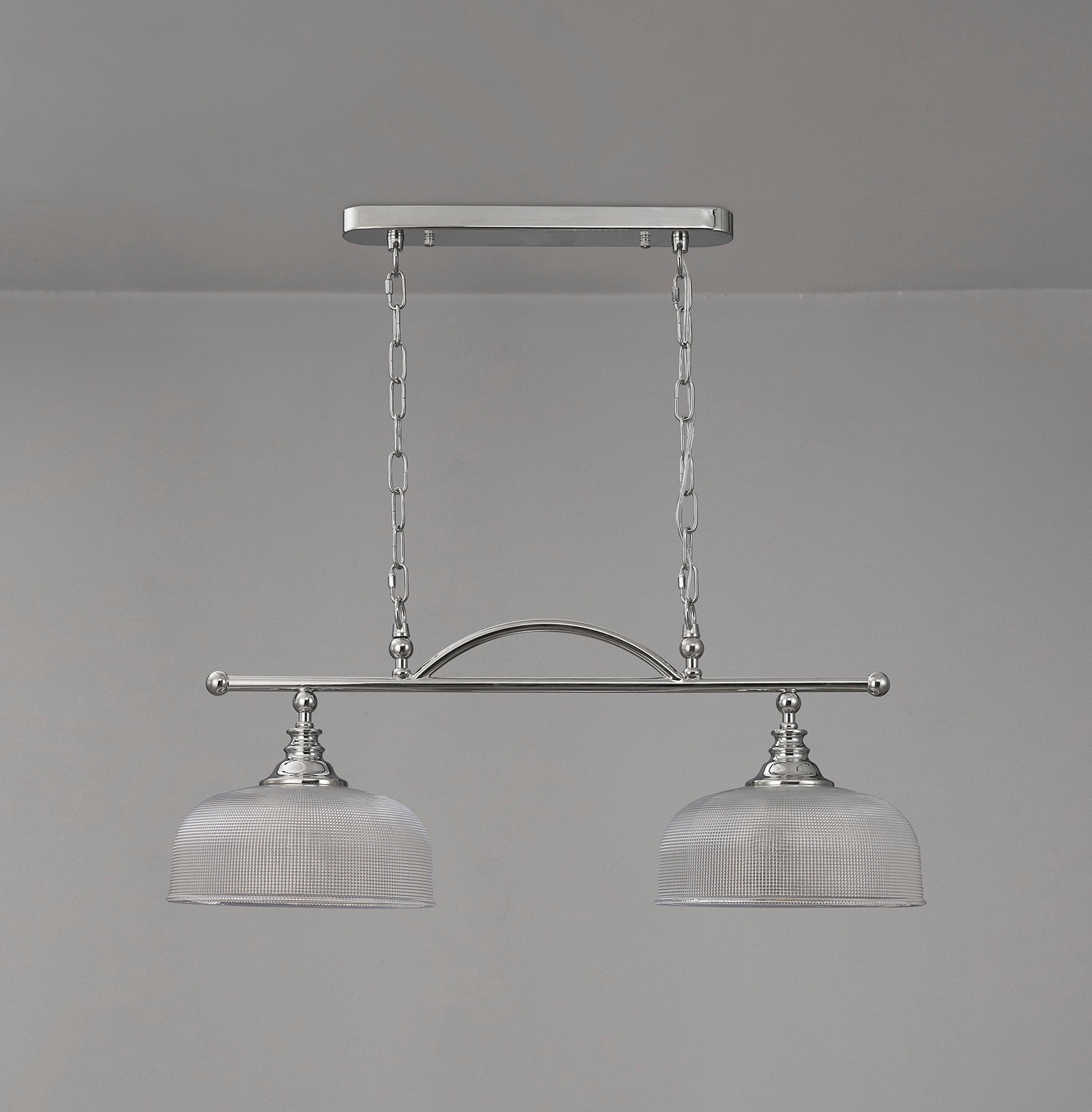 Luminosity Designs - Polished Nickel Sledmere 2 Light Bar (Converts to Semi Flush) 2x E27 - Luminosity Designs Ltd