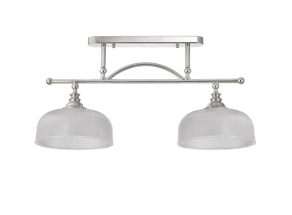 Luminosity Designs - Polished Nickel Sledmere 2 Light Bar (Converts to Semi Flush) 2x E27 - Luminosity Designs Ltd