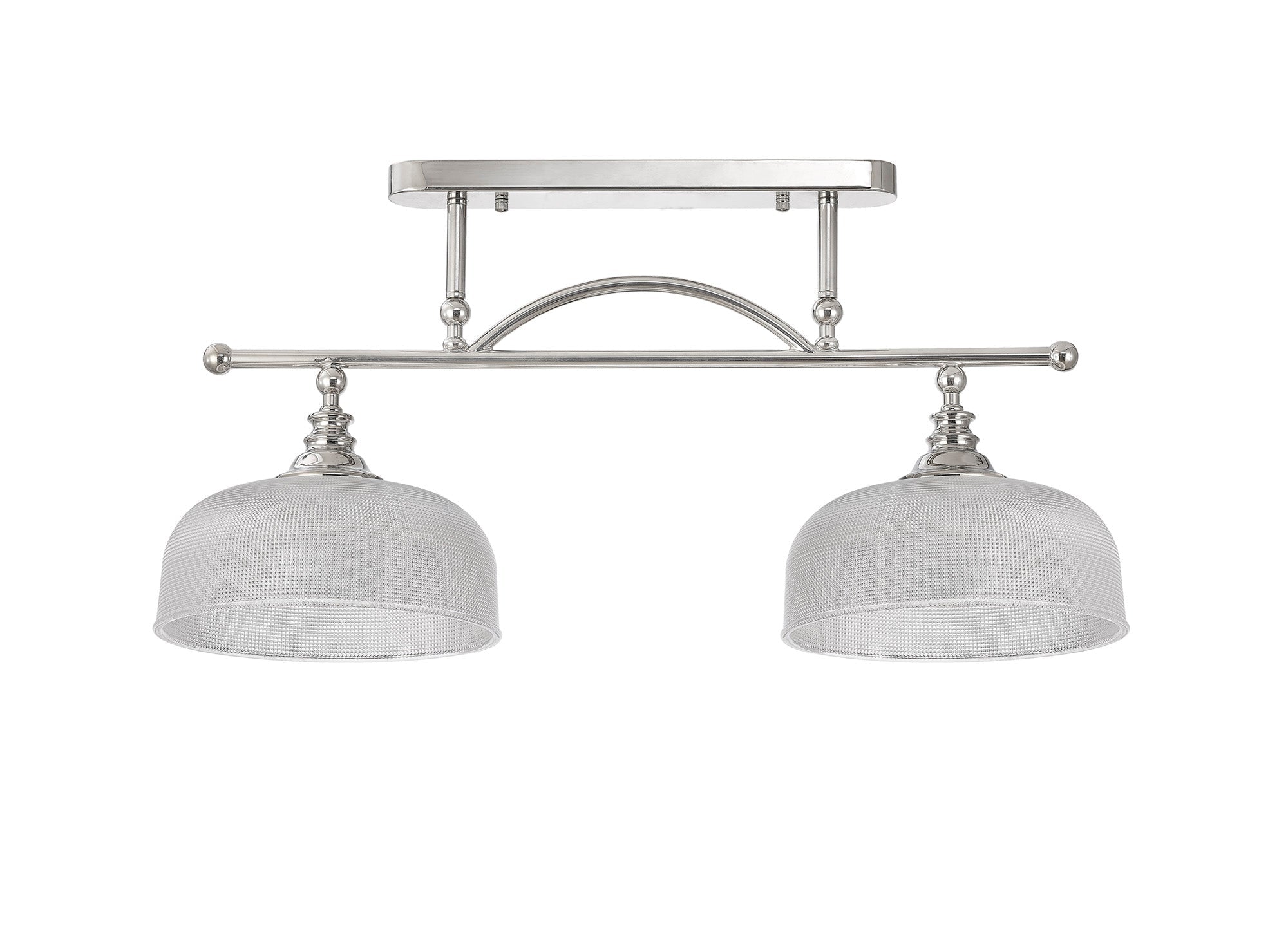 Luminosity Designs - Polished Nickel Sledmere 2 Light Bar (Converts to Semi Flush) 2x E27 - Luminosity Designs Ltd